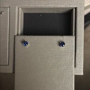 Elegant Blue Sapphire Stud Earrings